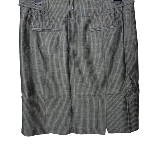 LOFT Pencil Skirt Gray Striped Work Mini Career Skirt Size 4 - Picture 2 of 8